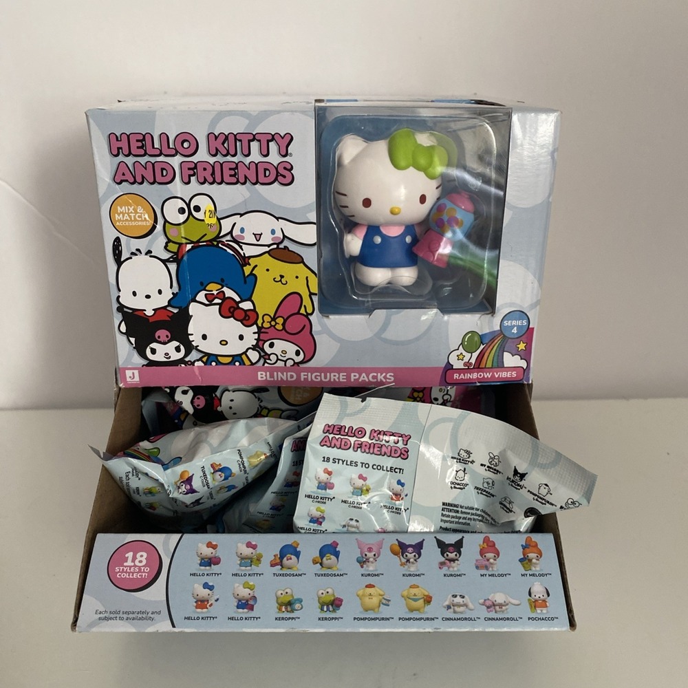 Hello Kitty + Friends Series 4 Rainbow Vibes Display + 12 Blind Figure Packs